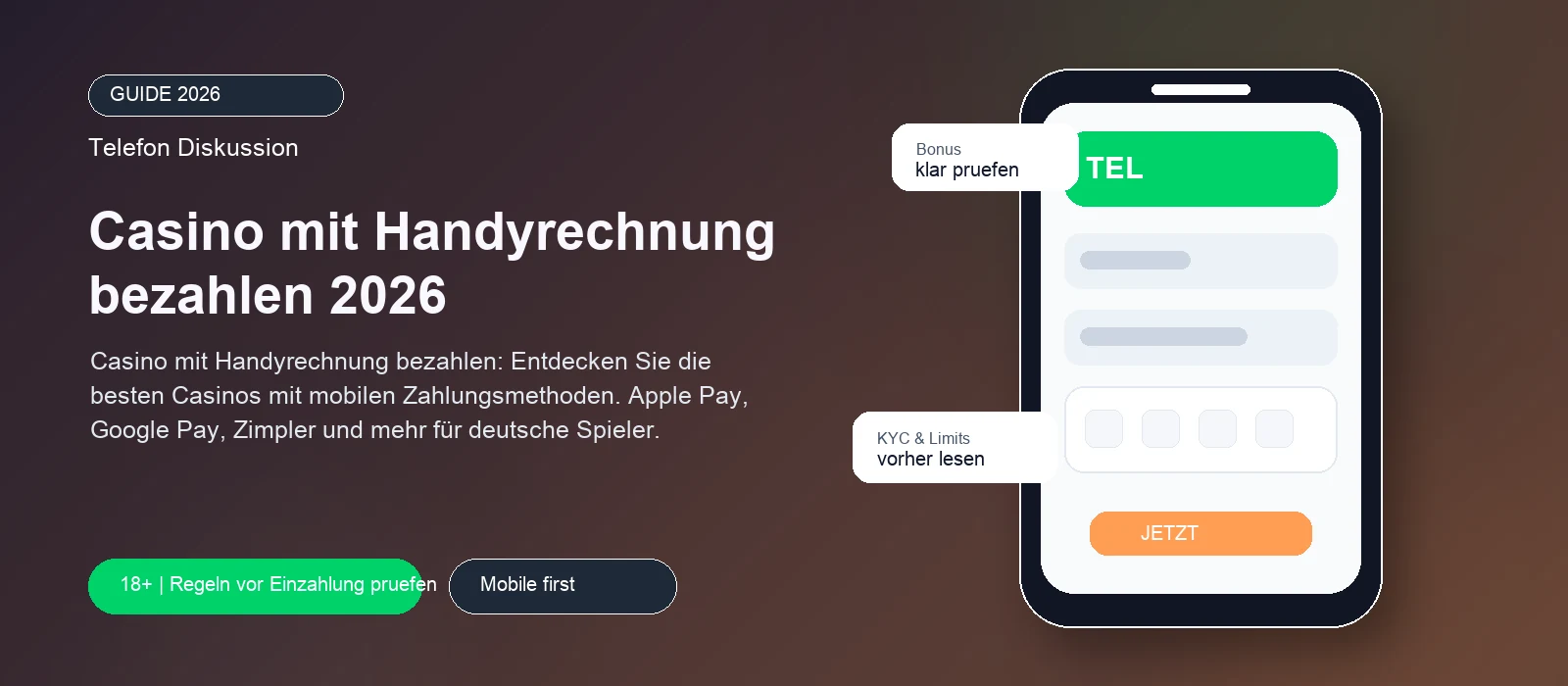 Casino mit Handyrechnung