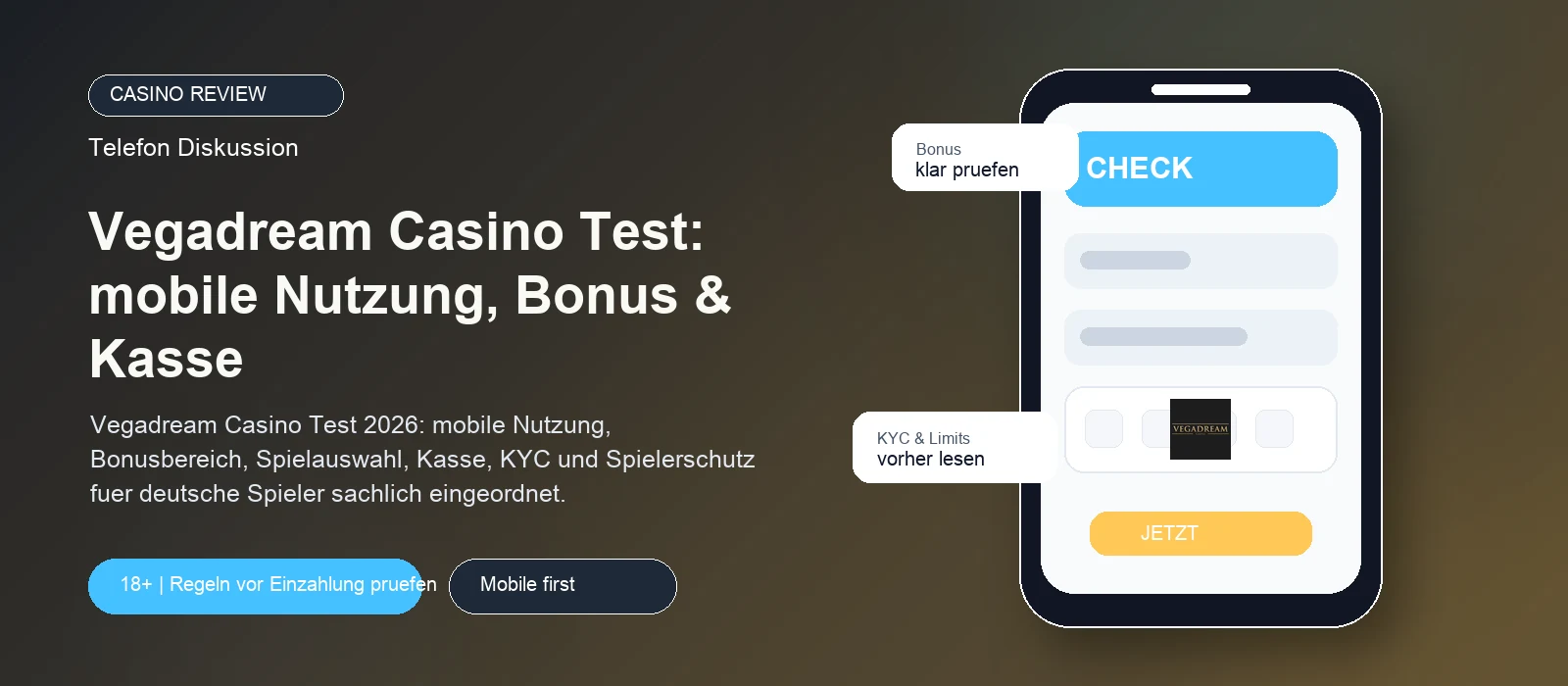 Vegadream Casino Test 2026